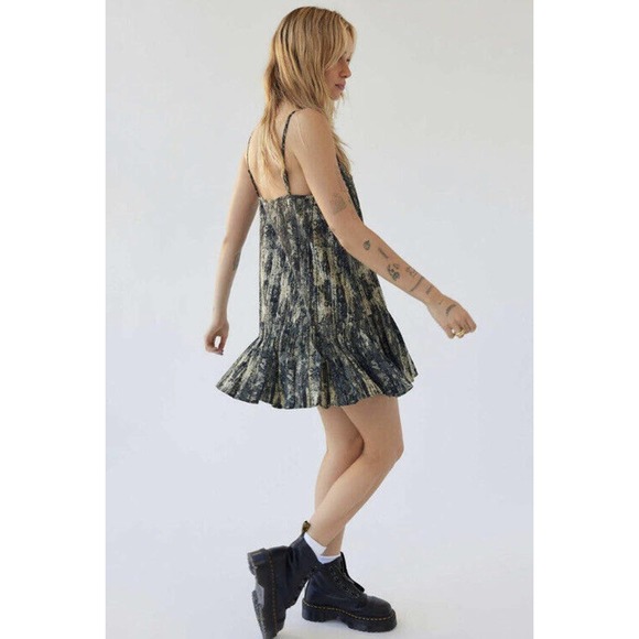 Urban Outfitters Camille Black & Tan Mini Dress Tunic Size M - Picture 3 of 10